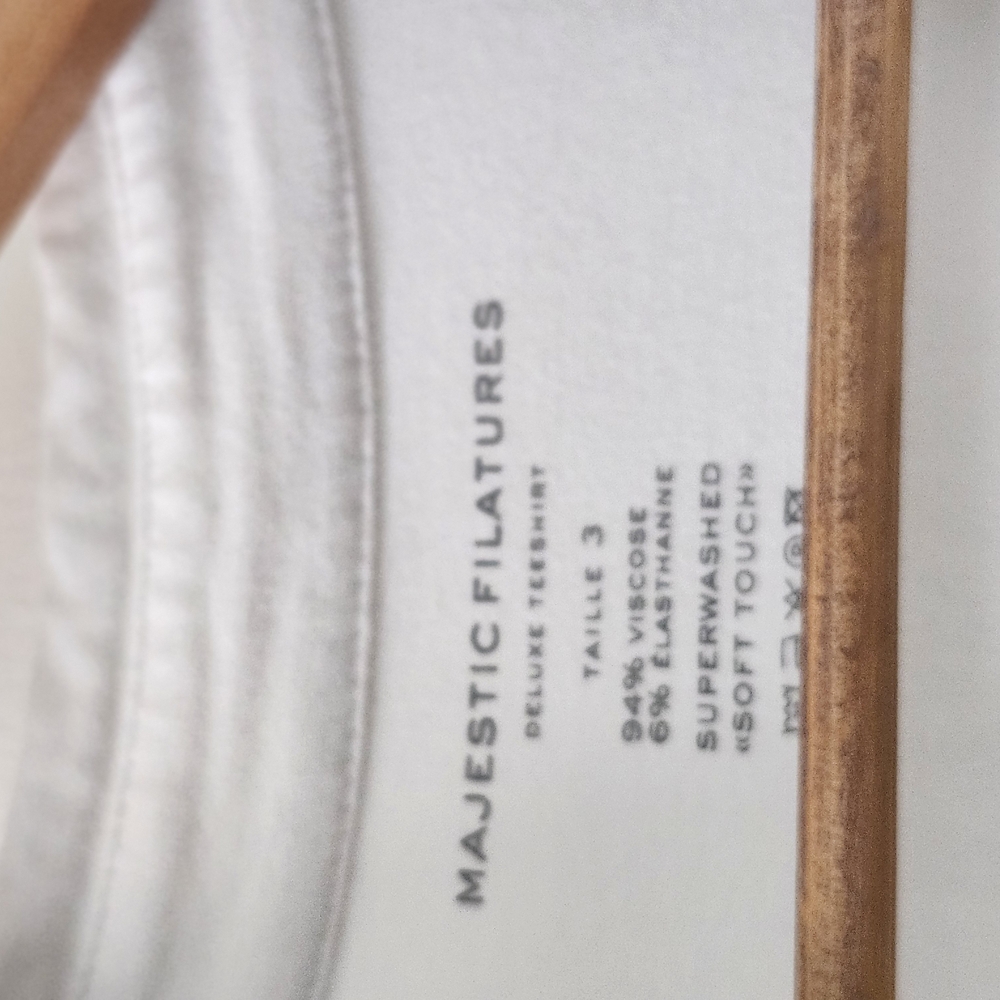 Majestic Filatures White T-Shirt Sz 3